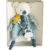 Doudou Darčeková sada - Hračka s úchytom na cumlík koala Yoca 20 cm