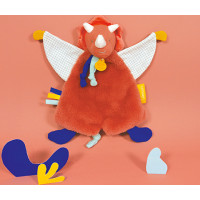 Doudou Darčeková sada - Plyšový muchláčik dinosaurus oranžový 25 cm