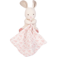 Doudou Darčeková sada - Plyšový zajačik s ružovou dečkou z BIO bavlny 15 cm