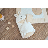 Doudou Plyšová biela dečka s kapucňou Happy Wild 70 cm