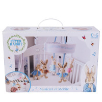 Rainbow Hudobný kolotoč nad postieľku s plyšovými zajačikmi