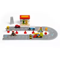Bigjigs Rail Drevená sada príslušenstva cesty