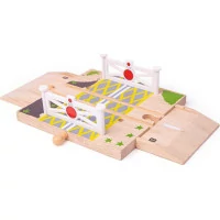 Bigjigs Rail Drevené autodráhy železničné priecestie s bránkami