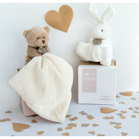 Doudou Darčeková sada - medvedík s muchláčikom 10 cm