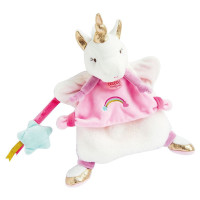 Doudou Plyšový maňuško jednorožec 25 cm