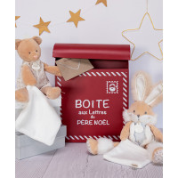 Doudou Darčeková sada - plyšový zajačik s dečkou 31 cm béžový