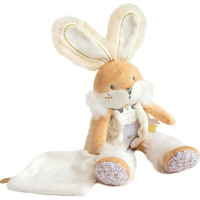 Doudou Darčeková sada - plyšový zajačik s dečkou 31 cm béžový