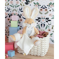 Doudou Darčeková sada - plyšový zajačik s dečkou 31 cm béžový