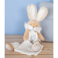 Doudou Darčeková sada - plyšový zajačik s dečkou 31 cm béžový