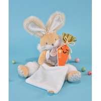 Doudou Darčeková sada - plyšový zajačik s dečkou 31 cm béžový