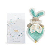 Doudou Darčeková sada - Hračka tyrkysový kamarát zajačik 24 cm