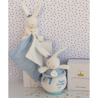Doudou Darčeková sada - králiček námorník s muchláčikom 10 cm