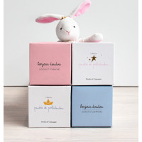 Doudou Darčeková sada - Plyšová hračka ružový zajačik - hviezda 25 cm