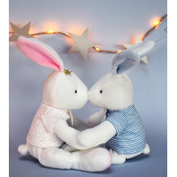 Doudou Darčeková sada - Plyšová hračka ružový zajačik - hviezda 25 cm