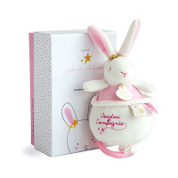 Doudou Darčeková sada - Plyšový ružový zajačik hrajúci melódiu 14 cm