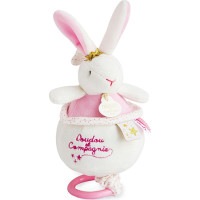 Doudou Darčeková sada - Plyšový ružový zajačik hrajúci melódiu 14 cm