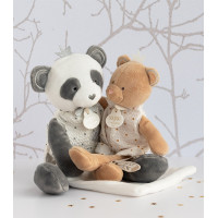 Doudou Darčeková - plyšová panda s dečkou 28 cm