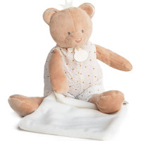Doudou Darčeková sada - plyšová hračka medvedík s dečkou 28 cm