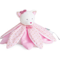 Doudou Darčeková sada - plyšový muchláčik ružová mačka 26 cm