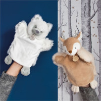 Doudou Plyšový maňuška biely vlk 25 cm