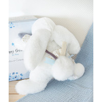 Doudou Darčeková sada - Plyšový zajačik s bielym brmbolcom 25 cm
