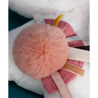 Doudou Darčeková sada - Plyšový zajačik s tmavo ružovou brmbolcom 25 cm