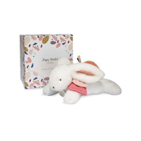 Doudou Darčeková sada - Plyšový zajačik s tmavo ružovou brmbolcom 25 cm