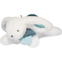Doudou Darčeková sada - Plyšový zajačik s tmavomodrým brmbolcom 25 cm