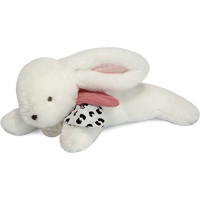 Doudou Darčeková sada - Plyšový zajačik s ružovým brmbolcom 25 cm