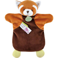 Doudou Plyšový maňuška panda červená 25 cm