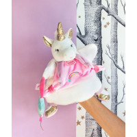 Doudou Plyšový maňuško jednorožec 25 cm