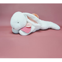 Doudou Plyšový králik s tmavo ružovou brmbolcom 80 cm