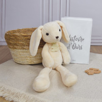 Doudou Histoire d´Ours Plyšový kamarát biely zajačik 40 cm