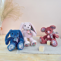 Doudou Histoire d´Ours Plyšový kamarát modrý zajačik 25 cm