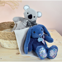 Doudou Histoire d´Ours Plyšový kamarát modrý zajačik 25 cm