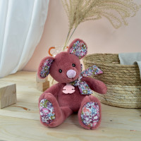 Doudou Histoire d´Ours Plyšová kamarátka tmavo ružová myška 25 cm