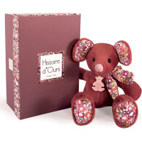 Doudou Histoire d´Ours Plyšová kamarátka tmavo ružová myška 25 cm