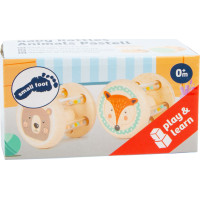 small foot Detská pastelová hrkálka s guličkami sada 2ks