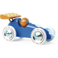 Vilac Ťahacie závodné auto modré s oranžovým krídlom