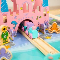 Bigjigs Rail Stolová vláčikodráha morský svet