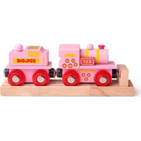 Bigjigs Rail Ružová mašinka s tendrem