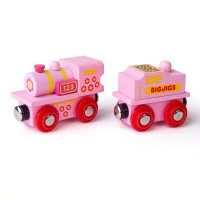 Bigjigs Rail Ružová mašinka s tendrem