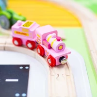 Bigjigs Rail Ružová mašinka s tendrem