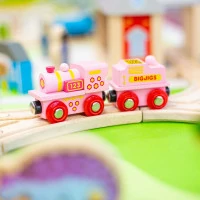 Bigjigs Rail Ružová mašinka s tendrem