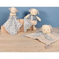 Doudou Darčeková sada - Plyšový psík s dečkou z BIO bavlny 15 cm