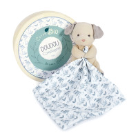 Doudou Darčeková sada - Plyšový psík s dečkou z BIO bavlny 15 cm