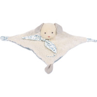 Doudou Darčeková sada - Plyšový zajačik s béžovou dečkou z BIO bavlny 25 cm