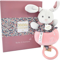 Doudou Darčeková sada - Plyšový zajačik hrajúci melódiu ružový 20 cm
