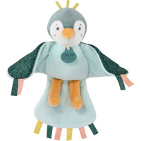 Doudou Darčeková sada - hudobná plyšová hračka vtáčik zelený 23 cm