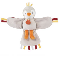 Doudou Darčeková sada - hudobná plyšová hračka vtáčik červený 23 cm